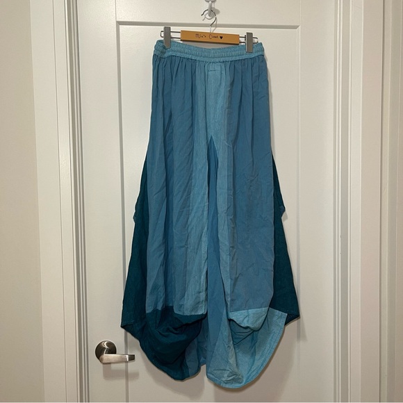 ARK IMPORT - High-Low Boho Skirt - Turquoise Blue - Women’s M/L - Picture 8 of 9